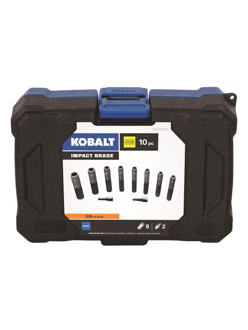 Kobalt 10 Pc Metric Deep Impact Socket Set 3/8" Drive 6 Point w/ Case NEW